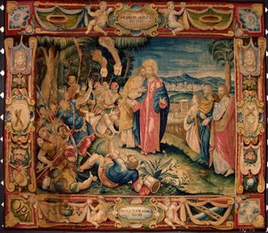 Le baiser de Judas. Tapisserie réalisée dans les manufactures de Bruxelles. XVIe siècle Gênes, Musei di Strada Nuova - Belgian School