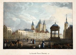 La Grande Place à Tournai, 1816, vers 1895 - Belgian School