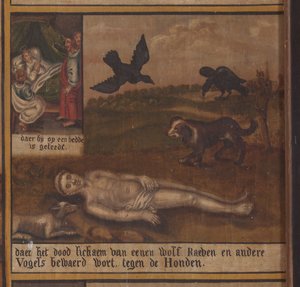Maarke. Chapelle (Sint-Vincentiuskapel). intérieur. Peinture. Le martyre de Saint Vincent. XIXe siècle. (détail) - Belgian School