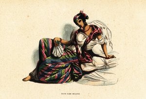 Femme métisse ou mulâtre de Port-au-Prince, Haïti