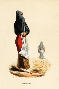 Femme amérindienne de Lima, Pérou - Belgian School