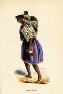 Femme amérindienne de Quito, Équateur - Belgian School