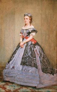 Portrait de Charlotte de Saxe-Cobourg-Gotha (1840-1927) Princesse de Belgique et Impératrice du Mexique - Belgian School