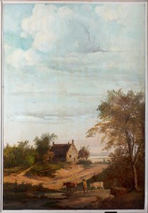 Deuxième salle arrière, salle de réunion, fresques avec scènes rurales de style classique, probablement vers 1810, scène 7 - Belgian School