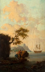 Deuxième salle arrière, salle de réunion, fresques avec scènes rurales de style classique, probablement vers 1810, scène 5 - Belgian School