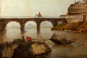 Deuxième salle arrière, salle de réunion, fresques avec scènes rurales de style classique, probablement vers 1810, scène 2 - Belgian School