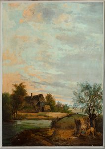 Deuxième salle arrière, salle de réunion, fresques avec scènes rurales de style classique, probablement vers 1810, scène 7 - Belgian School