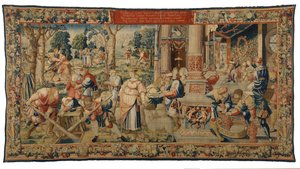 Tapisserie, Histoire de Laban, Jacob et Rachel, Genèse XXIX - Belgian School