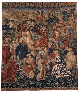 Tapisserie représentant Le Camp des Bohémiens, de Flandre, c.1510 - Belgian School