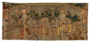 Fragment de tapisserie, représentant Un Miracle du Saint Sacrement, réalisé à Tournai, Belgique - Belgian School