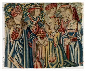 Fragment de tapisserie représentant le Mariage de Louis XII avec Jeanne, fille de Louis XI, de Bruxelles