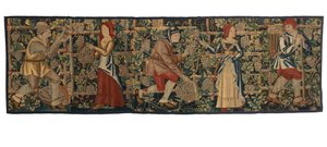 Fragment de tapisserie représentant des vendangeurs - Belgian School