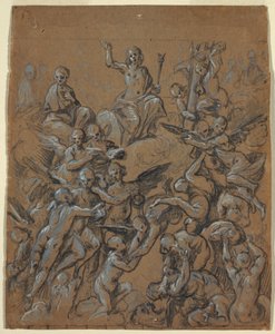 Dessin, Christ en gloire avec des anges, vers 1630
