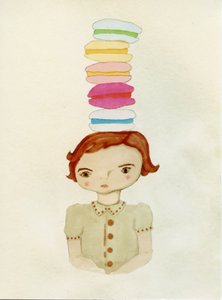 Fille au macaron