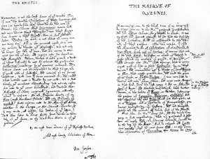 Le Masque des Reines et une épître dédicatoire à Henry, Prince de Galles, 1609 - Ben Jonson