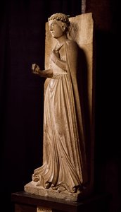 Printemps, sculpture du Cycle des Saisons, par Bénédict Antelami (1178-1233), Baptistère de Parme, Émilie-Romagne, Italie
