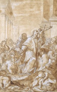 Saint Carlo Borromeo parmi les pestiférés - Benedetto Luti