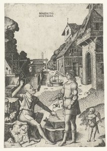 Apollon avec Cupidon chez Vulcain - Benedetto Montagna