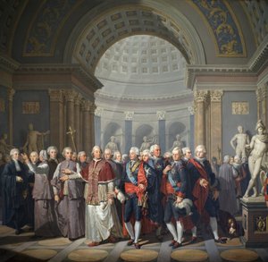 Gustave III de Suède (1746-1792) avec le Pape Pie VI