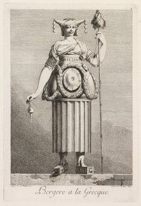 Mascarade à la Grecque : Bergère à la Grecque, Planche 4, 1771 - Benigno Bossi