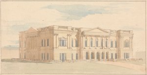 York House, Londres : Vue en Perspective de la Façade Ouest - Benjamin Dean Wyatt