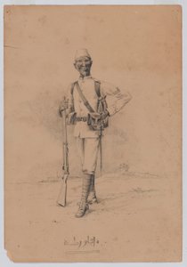 Un soldat du 10e bataillon soudanais, vers 1889