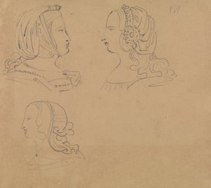 Études de portraits de femmes avec diverses coiffures - Benjamin Robert Haydon