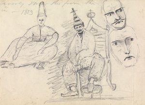 Étude de deux hommes assis en costume traditionnel - Benjamin Robert Haydon