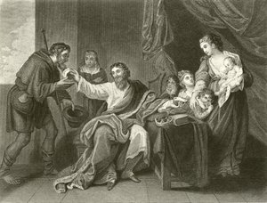 Alfred partageant le pain - Benjamin West