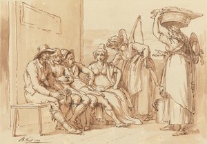 Personnages dans les rues de Londres - Benjamin West