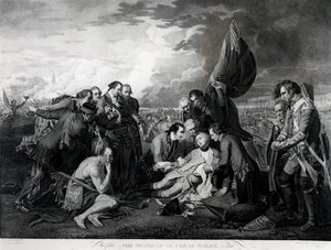La Mort du général Wolfe (1727-59) 1759, gravé par Augustin Legrand - Benjamin West