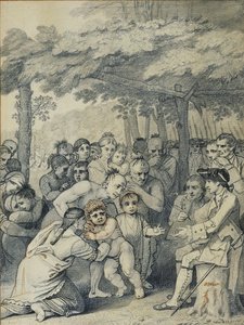 Les Indiens remettant les captifs anglais au colonel Bouquet près de son camp aux fourches de Muskingum, Amérique du Nord en novembre 1764, c.1769 - Benjamin West