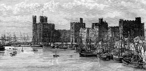 Château de Caernarfon, Gwynedd, Pays de Galles, 19e siècle