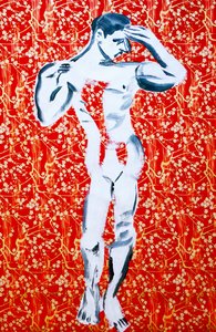 Masculin 1, 2020 (acrylique sur papier japonais sérigraphié)