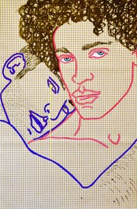 Masculin 8, 2020 (acrylique sur papier japonais sérigraphié) - Benoit Erwann Boucherot