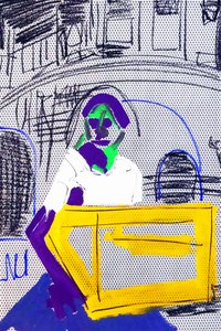Passager 5, 2020 (acrylique sur papier japonais sérigraphié)