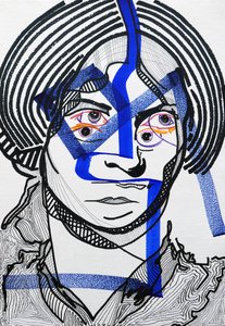 Surportrait : Charlotte Brontë, 2019 (acrylique sur papier) - Benoit Erwann Boucherot