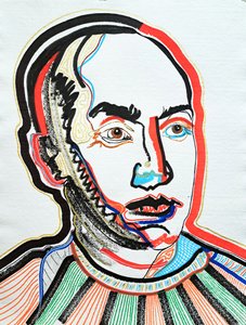 Surportrait : Isamu Noguchi 1, 2022 (acrylique sur papier)