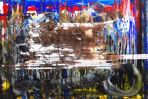 Surportrait : Un chien 2, 2015 (acrylique sur toile)