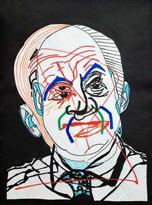 Surportrait : Oscar Niemeyer, 2022 (acrylique sur papier)