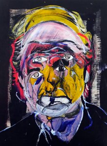 Surportrait : Philip Roth, 2021 (huile et acrylique sur panneau de bois) - Benoit Erwann Boucherot