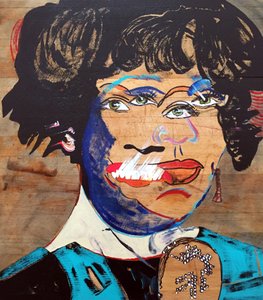 Surportrait : Whitney Houston, 2020 (huile et acrylique sur bois) - Benoit Erwann Boucherot