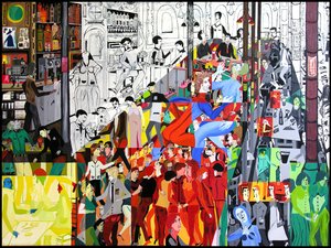 Trou noir au café brun, 2000 (oil and acrylic on canvas) - Benoit Erwann Boucherot