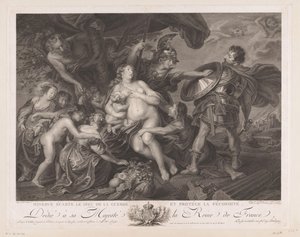 Minerve écarte le dieu de la guerre et protège la fécondité - Benoit Louis Henriquez