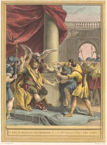 Le roi, le milan et le chasseur - Benoît Louis Prévost after Jean Baptiste Oudry