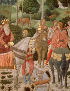 Piero de Medici (1416-69) en tant que Caspar, (détail) de La Procession des Mages, c.1459-60 - Benozzo di Lese di Sandro Gozzoli