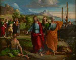 Le Christ et le miracle des porcs - Benvenuto Tisi da Garofalo
