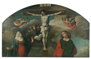 Crucifixion avec la Vierge et Saint Jean-Baptiste - Benvenuto Tisi da Garofalo