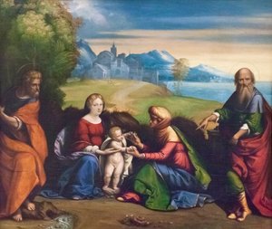Sainte Famille avec Saint Joachim et Anne - Benvenuto Tisi da Garofalo