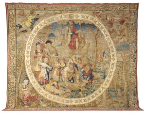 Tapisserie allégorique de Bruxelles représentant le mois de décembre de "Les Mois Médaillons", vers 1525 - Bernard van Orley